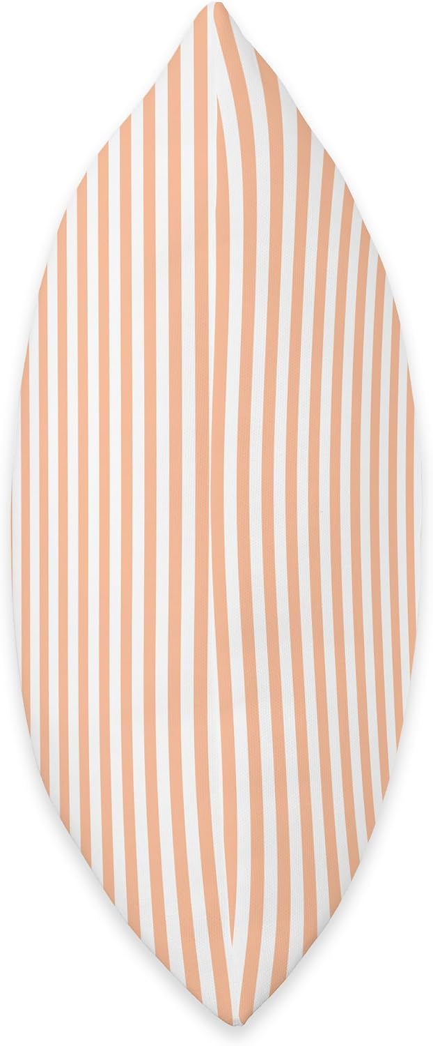 PEACH AND WHITE NARROW WIDTH STRIPES Throw Pillow
