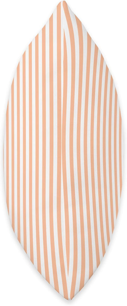 PEACH AND WHITE NARROW WIDTH STRIPES Throw Pillow