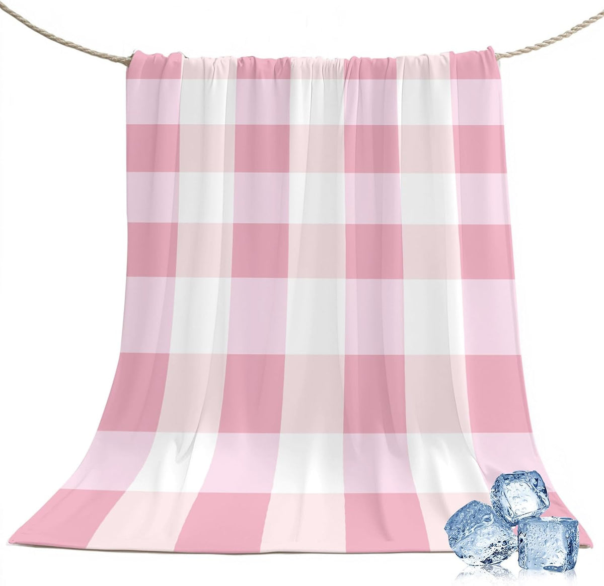 40"x60" Lap Cooling Blanket Pink Ice Silk Lightweight Breathable Soft Summer Blanket for Hot Sleepers Couch Bed Sofa Camping Plaid