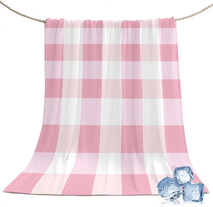 40"x60" Lap Cooling Blanket Pink Ice Silk Lightweight Breathable Soft Summer Blanket for Hot Sleepers Couch Bed Sofa Camping Plaid
