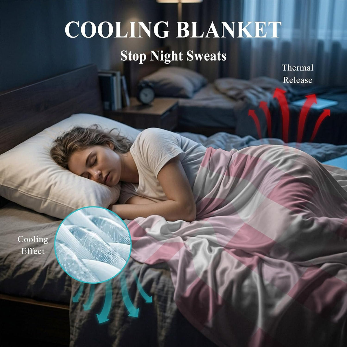 40"x60" Lap Cooling Blanket Pink Ice Silk Lightweight Breathable Soft Summer Blanket for Hot Sleepers Couch Bed Sofa Camping Plaid