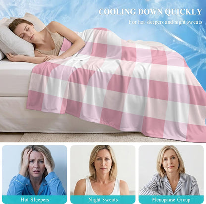 40"x60" Lap Cooling Blanket Pink Ice Silk Lightweight Breathable Soft Summer Blanket for Hot Sleepers Couch Bed Sofa Camping Plaid