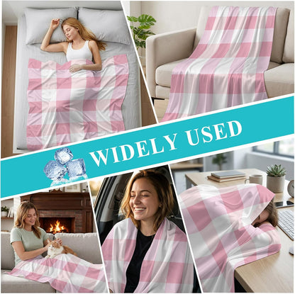 40"x60" Lap Cooling Blanket Pink Ice Silk Lightweight Breathable Soft Summer Blanket for Hot Sleepers Couch Bed Sofa Camping Plaid