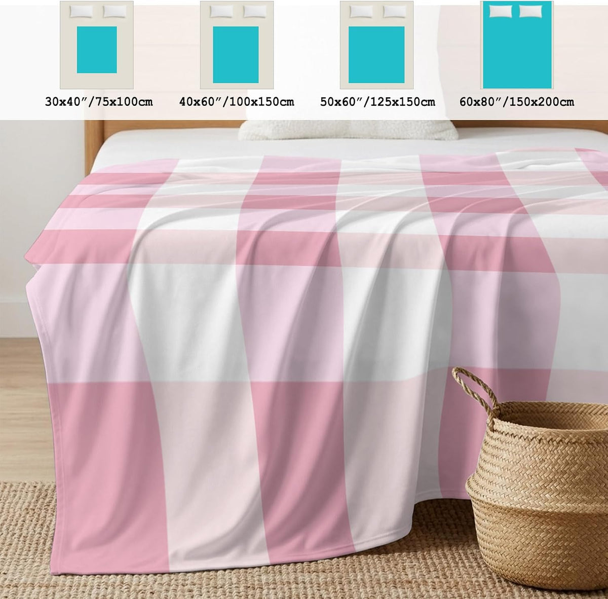 40"x60" Lap Cooling Blanket Pink Ice Silk Lightweight Breathable Soft Summer Blanket for Hot Sleepers Couch Bed Sofa Camping Plaid