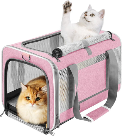 Large Cat Carrier Soft, Collapsible Travel Pet Carry Bag, Small Dogs