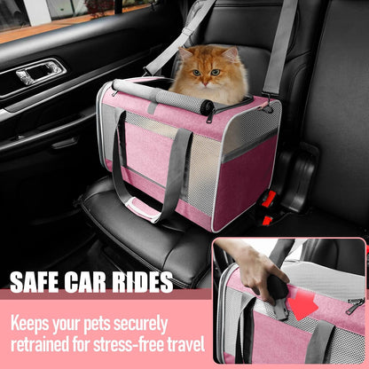 Large Cat Carrier Soft, Collapsible Travel Pet Carry Bag, Small Dogs