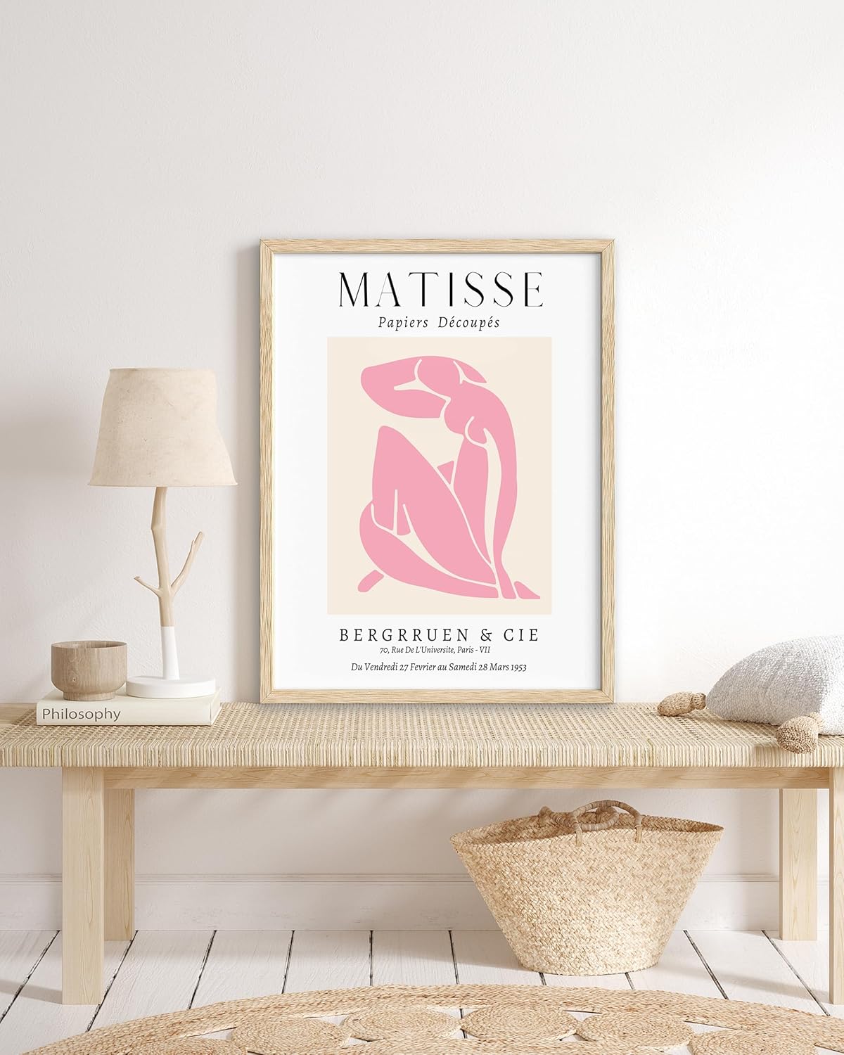Unframed Matisse Pink Wall Art,12x16in Canvas Prints Set of 3