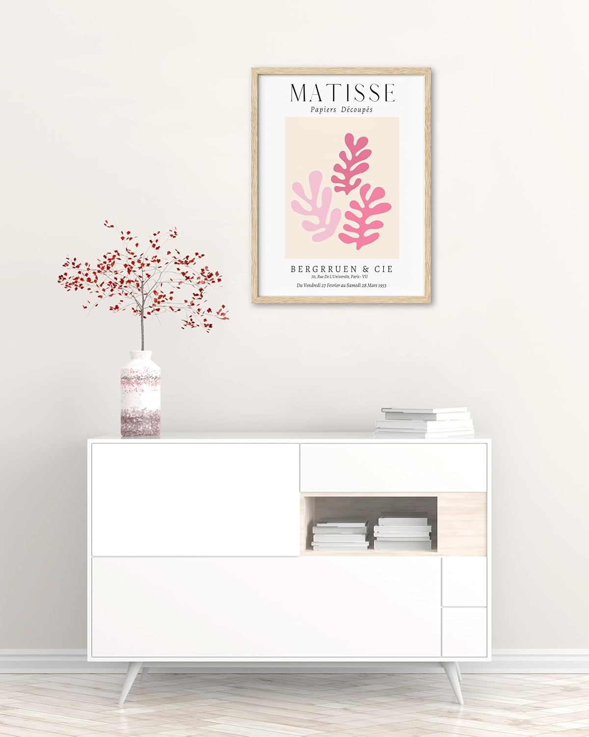 Unframed Matisse Pink Wall Art,12x16in Canvas Prints Set of 3