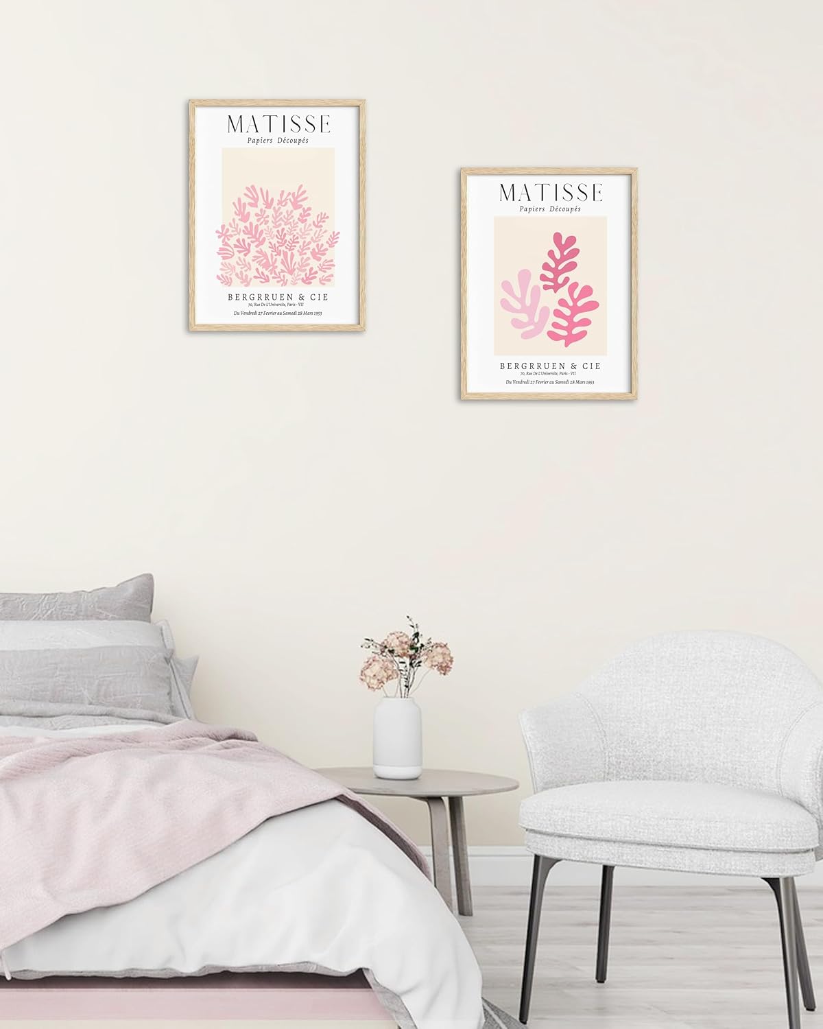 Unframed Matisse Pink Wall Art,12x16in Canvas Prints Set of 3