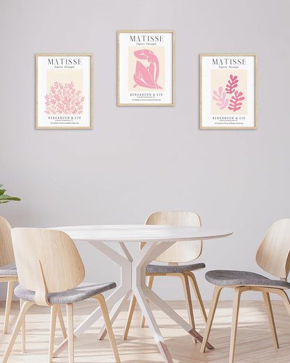 Unframed Matisse Pink Wall Art,12x16in Canvas Prints Set of 3