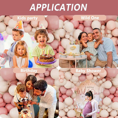 Retro Blush Pink Balloon Arch Kit Boho Pastel Pink Balloons Party Decor