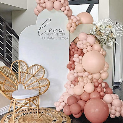 Retro Blush Pink Balloon Arch Kit Boho Pastel Pink Balloons Party Decor