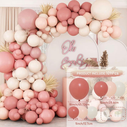 Retro Blush Pink Balloon Arch Kit Boho Pastel Pink Balloons Party Decor