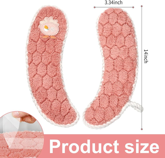 Toilet Seat Cover Bathroom Toilet Seat Cushion Toilet Seat Warmer with Handle, Washable and Reusable Toilet Seat Pads for Winter, Fits All Toilet Seats, 2 Pairs, Pink