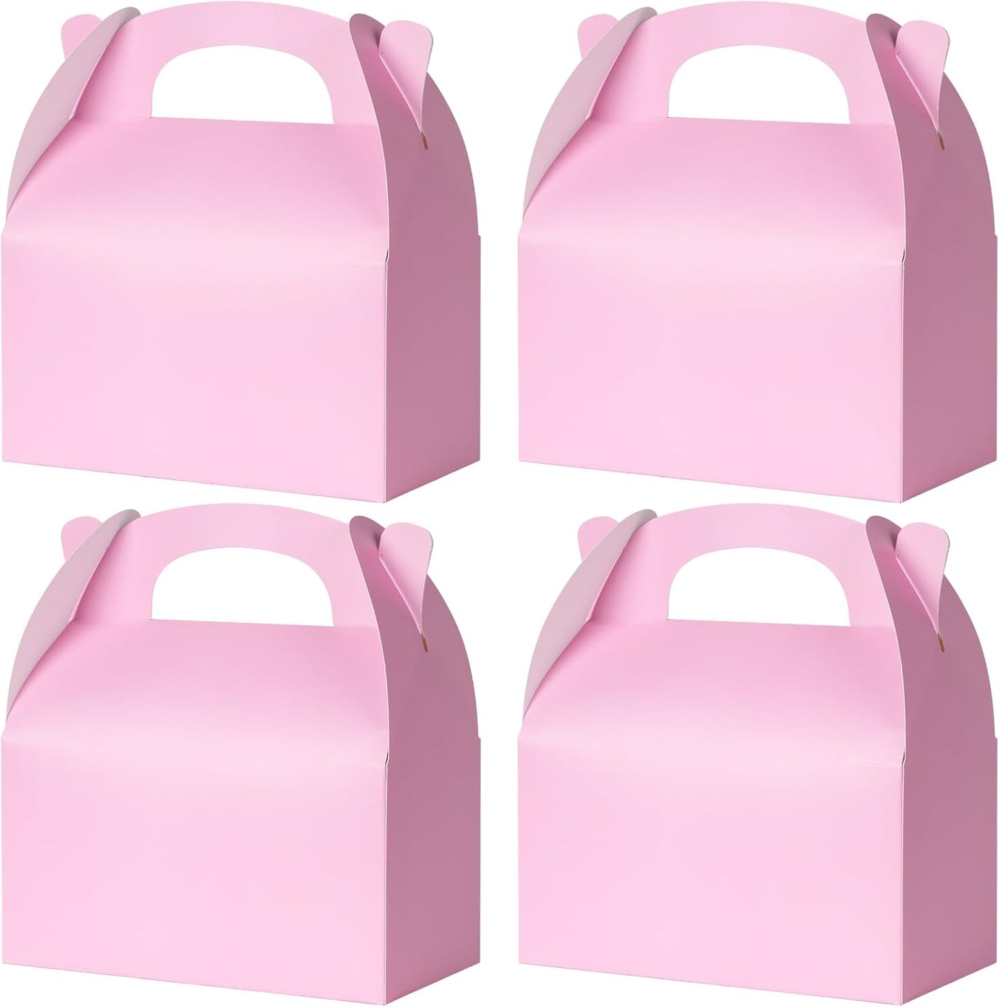 24 Pcs Pink Party Favor Treat Boxes, Pink Paper Candy Gift Gable Boxes for Party Favors, Goodie Box for Birthday Wedding Spring Baby Shower Parties Supplies Decorations, 6 x 3.5 x 3 Inches