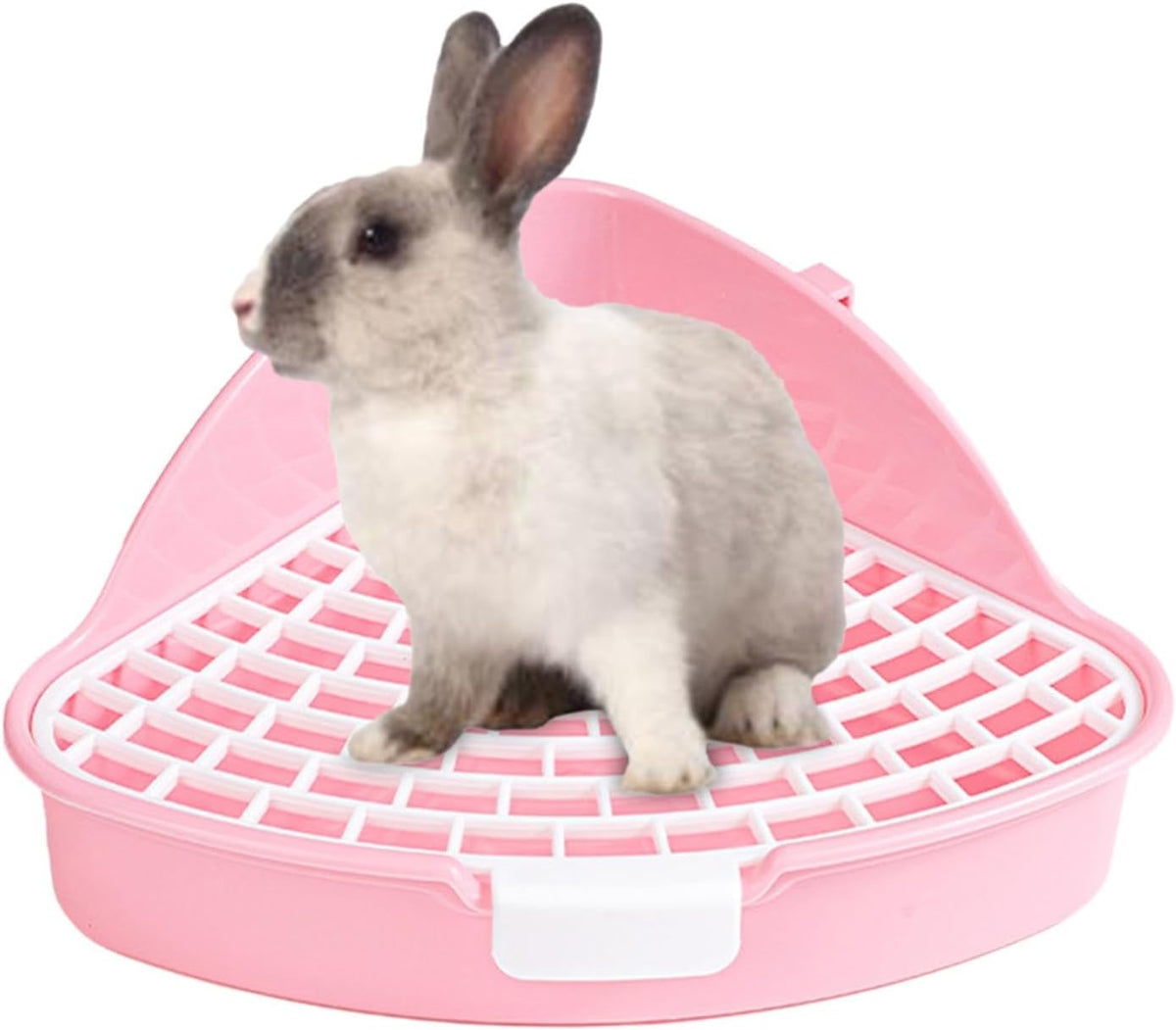 Litter Pan, Small Animals Litter Tray, Detachable Design, Cage Toilet Bedding Box, Easy to Clean, Pink, 24.8cmx10.5cm