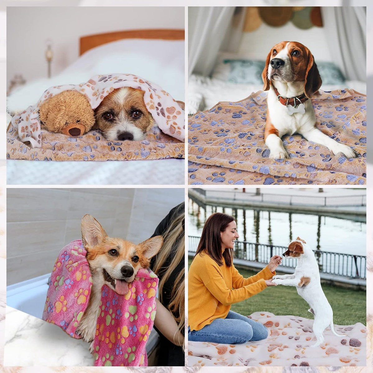 Dog Blankets, 3 Pack Fleece Pet Blankets, 24x32 Inches