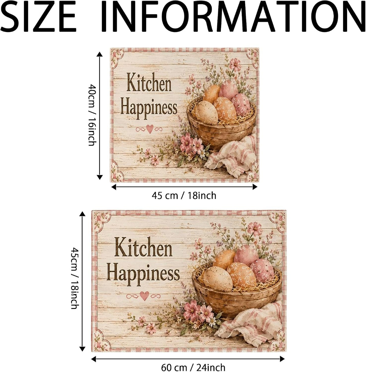 Floral Dish Drying Mats for Kitchen Counter, Peach Absorbent Dish Drainer Mat, Rustic Microfiber Drying Pad for Kitchen Counter Home Decor 16x18 Inch