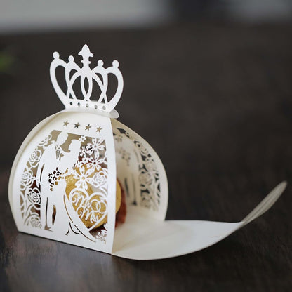 50 Pcs Wedding Favor Boxes Paper Gift Boxes Hollow Flowers Bride Groom Wedding Party Favor Candy Boxes Small Empty Gift Boxes Baptism Party Favor Boxes for Bridal Shower Anniverary Wedding Party