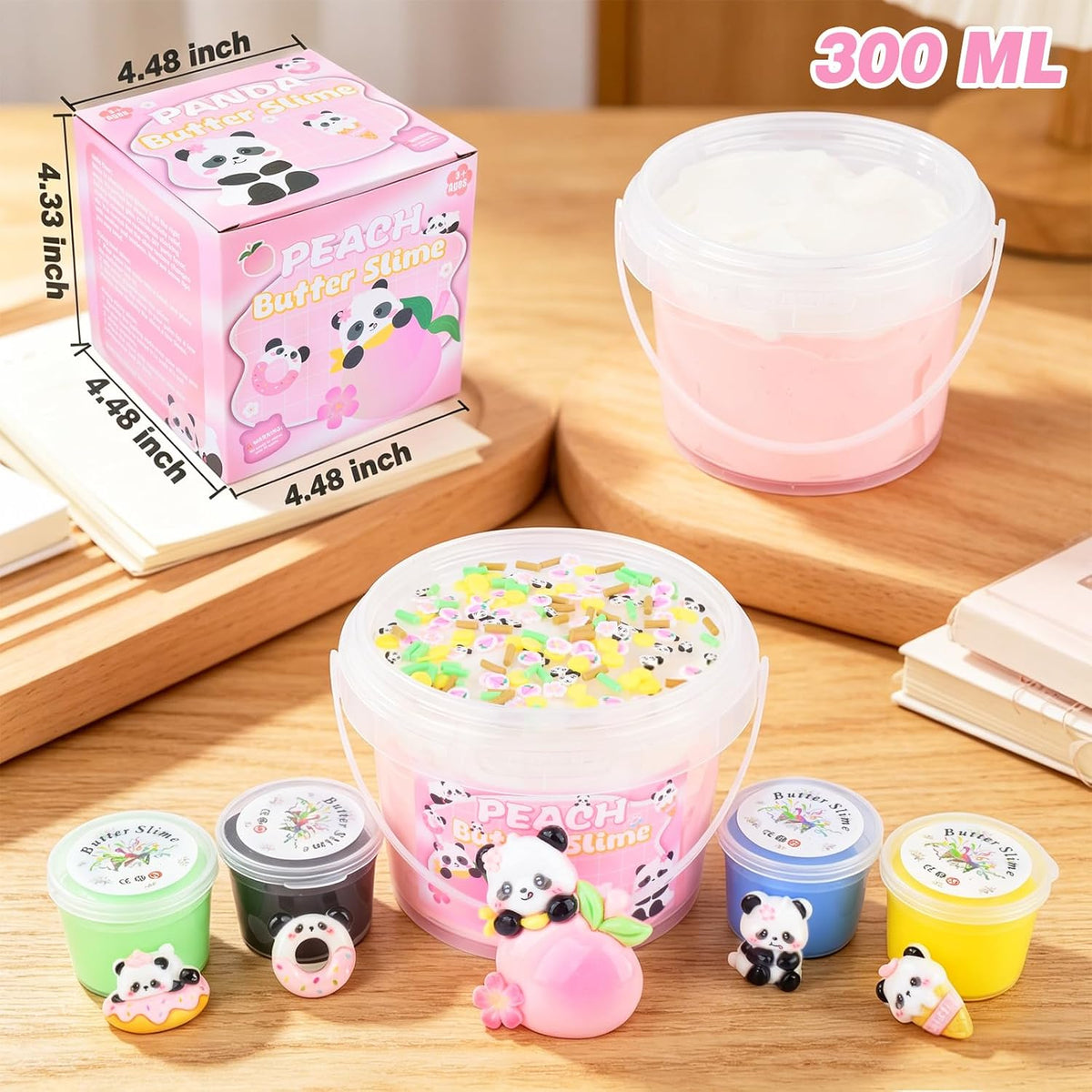 Unicorn Pink Clear Slime Bucket, Soft Stretchy Toy for Kids