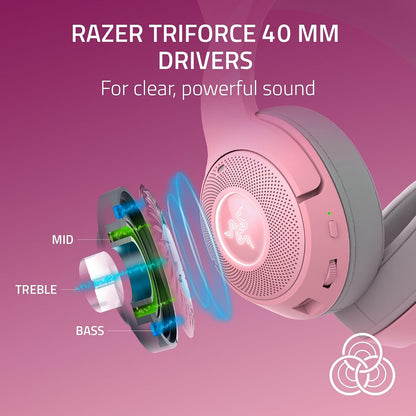 Kraken Kitty V2 BT Wireless RGB Headset, Pink