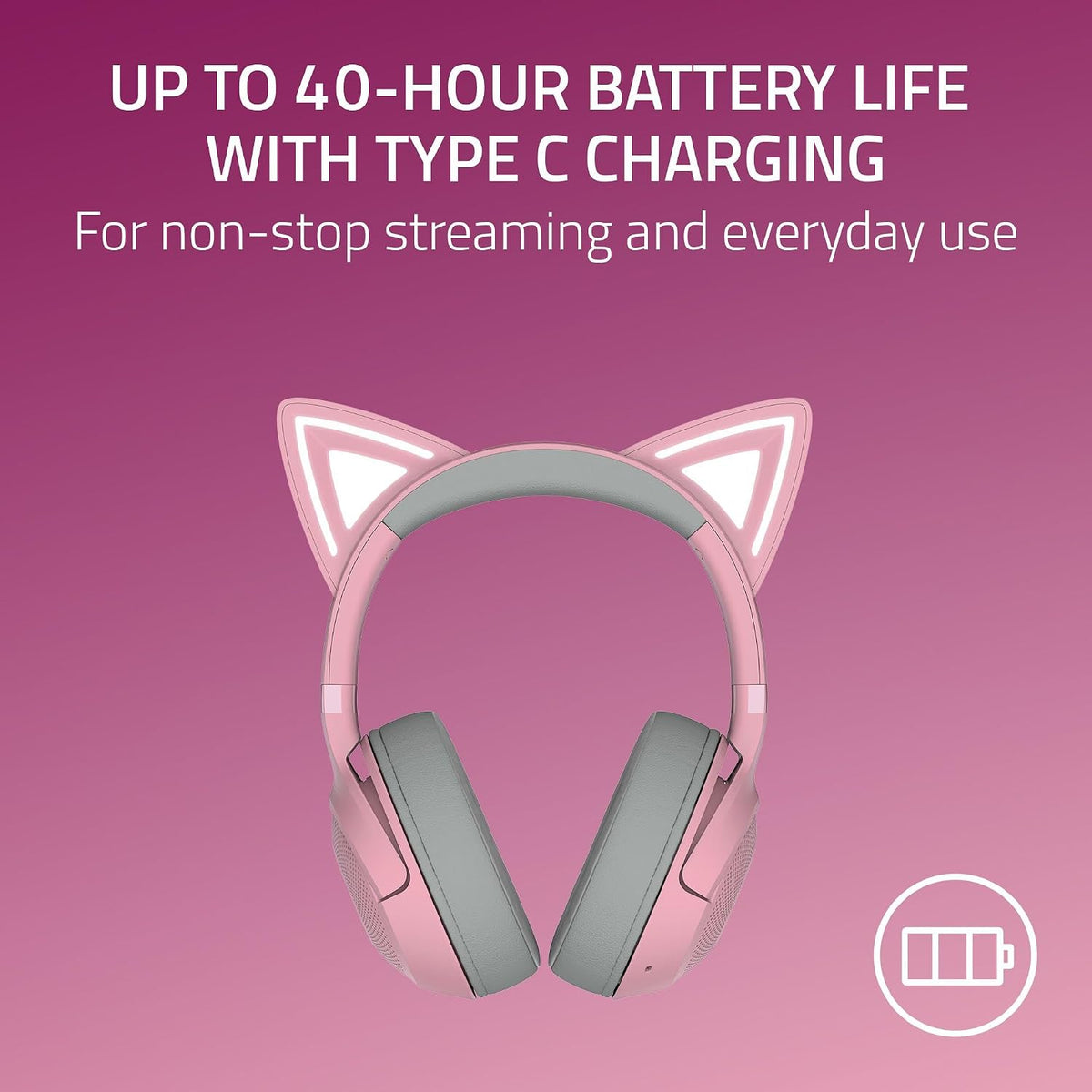 Kraken Kitty V2 BT Wireless RGB Headset, Pink