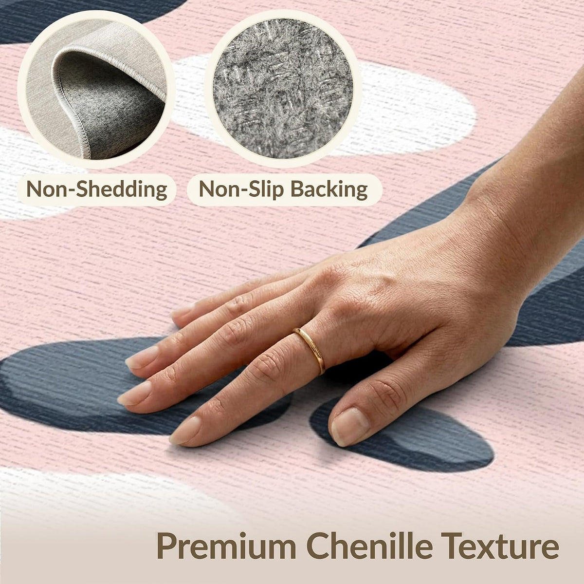 4'x6' Washable Abstract Stone Accent Rug, Gray Non-Shedding Small Carpet for Playroom, Bedroom, Reading Nook, Pet Friendly & Non-Slip | Ref:2140293