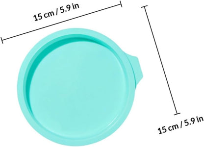 4pcs 6-inch round Silicone Cake Molds Rainbow Layer Cake Pans Non-stick Baking Pans Set in Green and Light Pink for Home Baking