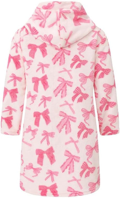 Girls Soft Fleece Robes Plush Hooded Bathrobes Sleepwear for Kids 2-16 Years