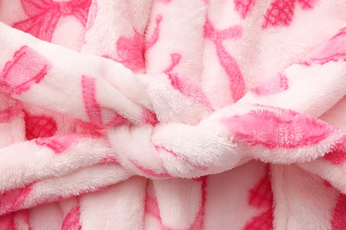 Girls Soft Fleece Robes Plush Hooded Bathrobes Sleepwear for Kids 2-16 Years