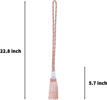 2 Pack Curtain Tiebacks with Tassel, Mix Pink