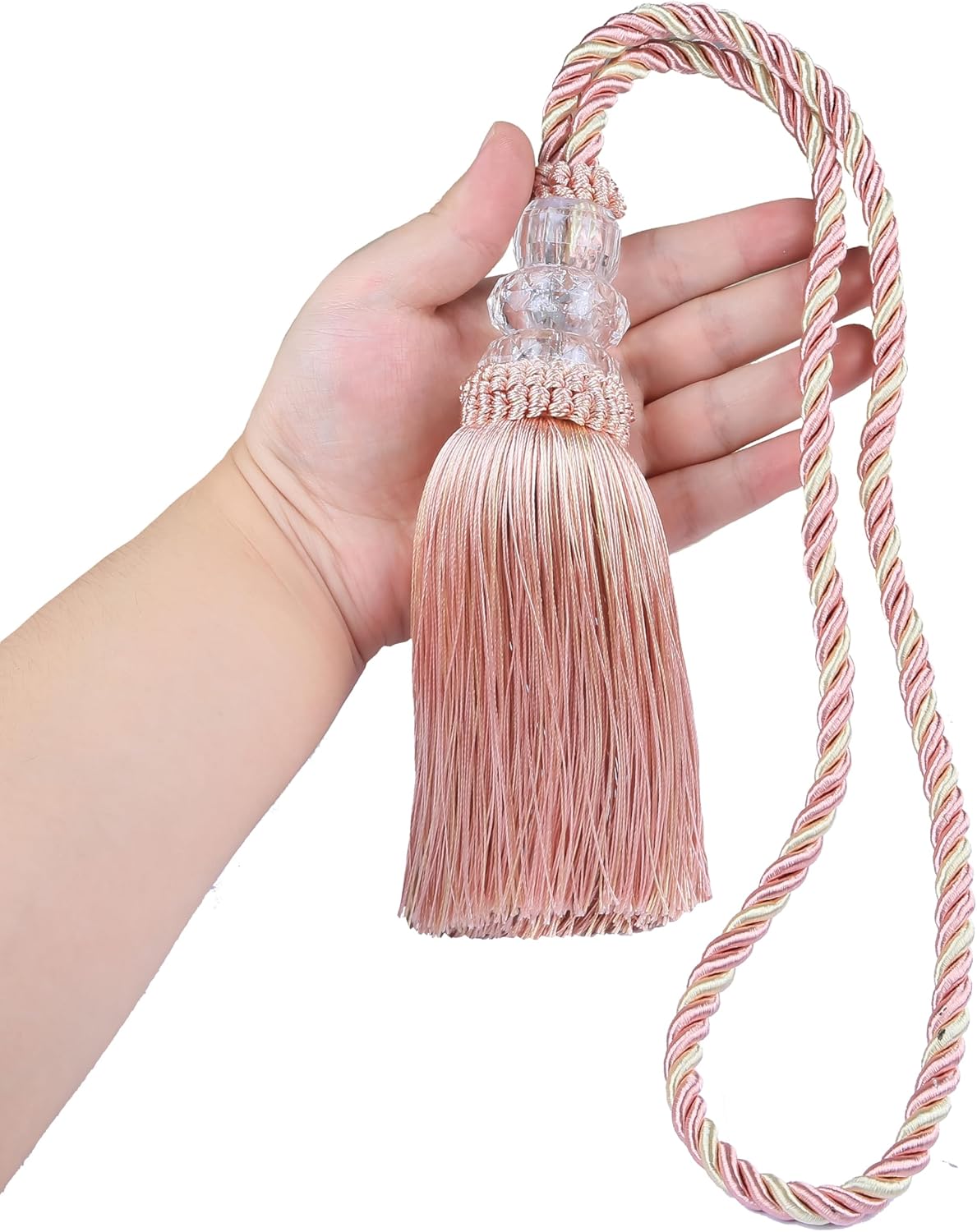2 Pack Curtain Tiebacks with Tassel, Mix Pink