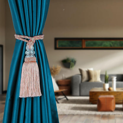2 Pack Curtain Tiebacks with Tassel, Mix Pink