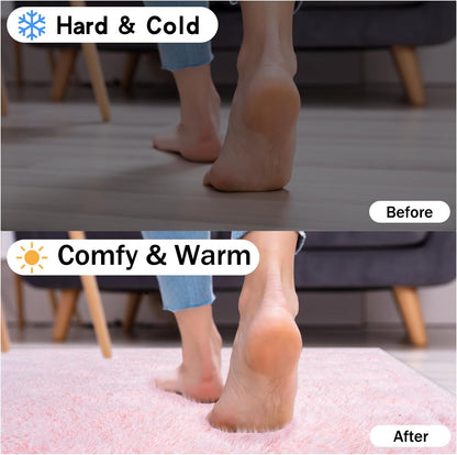 Pink Super Soft Rug for Girls Bedroom 2x3 Feet, Fluffy Shag Area Rugs for Living Room Nursery, Fuzzy Cute Bedside Rug for Kids Room Baby Princess Room, Modern Indoor Comfy Plush Carpet Decor