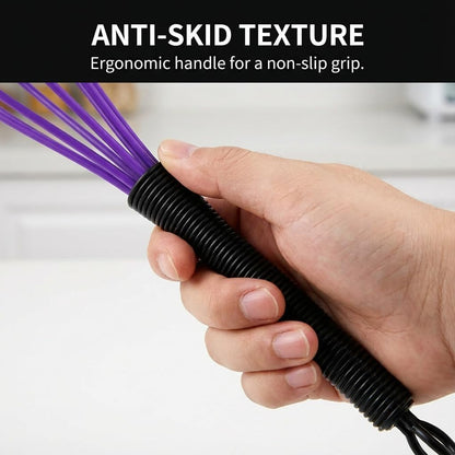 7 Pack Professional Hair Dye Whisk with Non-Slip Handle - Premium Black Mini Plastic Mixer for Salon Color, Bleach, and DIY Face Mask - Chemical Resistant & Stain Free Tool (Pink)