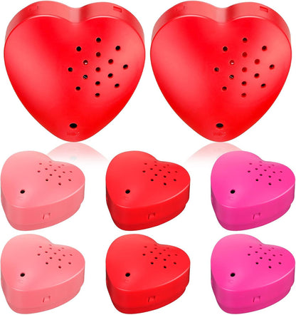 8 Pcs 20 Seconds Valentines Voice Recorder for Stuffed Animal Heart Shape Sound Recorder Push Button Recordable Device Sound Module for Gift Recording Voice Message（Red, Rose Red, Pink, White）