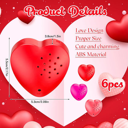 8 Pcs 20 Seconds Valentines Voice Recorder for Stuffed Animal Heart Shape Sound Recorder Push Button Recordable Device Sound Module for Gift Recording Voice Message（Red, Rose Red, Pink, White）