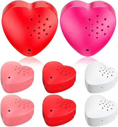 8 Pcs 20 Seconds Valentines Voice Recorder for Stuffed Animal Heart Shape Sound Recorder Push Button Recordable Device Sound Module for Gift Recording Voice Message（Red, Rose Red, Pink, White）