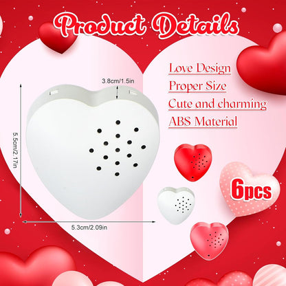 8 Pcs 20 Seconds Valentines Voice Recorder for Stuffed Animal Heart Shape Sound Recorder Push Button Recordable Device Sound Module for Gift Recording Voice Message（Red, Rose Red, Pink, White）