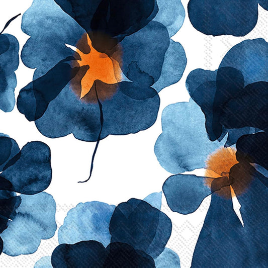 IHR Marimekko 3-Ply Deluxe Paper Napkins, 20-Count Lunch Size Valssi Blue