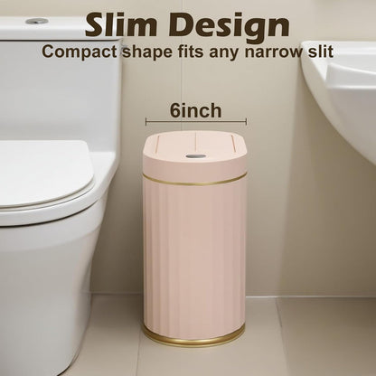 Bathroom Sensor Trash Can, 2 Gallon, Butterfly Lid, Pink