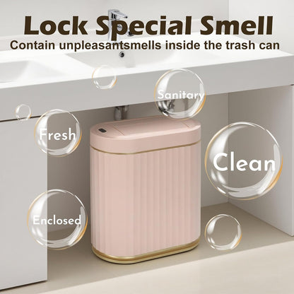 Bathroom Sensor Trash Can, 2 Gallon, Butterfly Lid, Pink