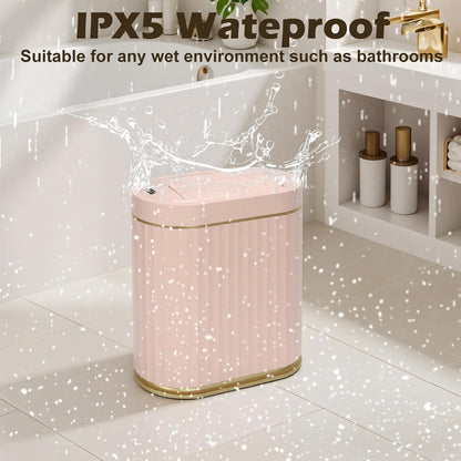 Bathroom Sensor Trash Can, 2 Gallon, Butterfly Lid, Pink