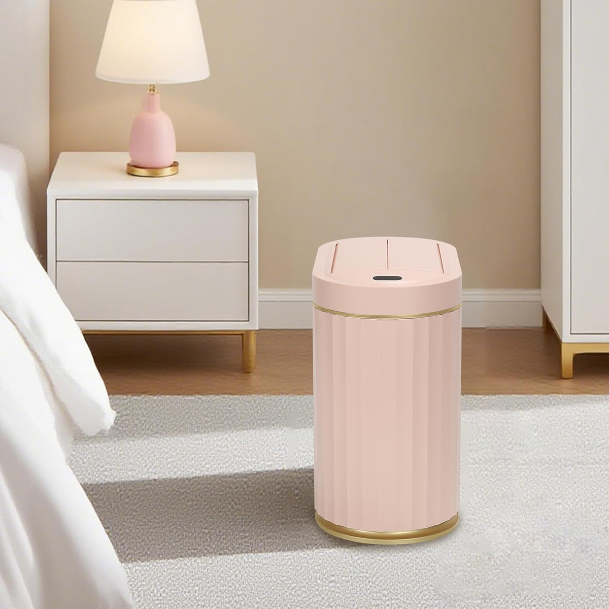 Bathroom Sensor Trash Can, 2 Gallon, Butterfly Lid, Pink