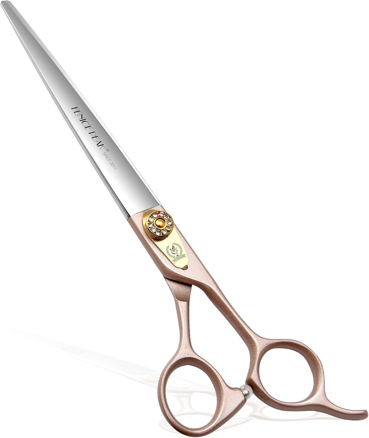 8'' Dog Straight Scissors for Grooming 440C Stainless Steel Rose Gold Professional Pet Trimming Scissors Sharp Blades Cutting for Dogs and Cats Shears