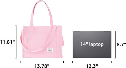 Corduroy Tote Bag for Women Travel Crossbody Bag