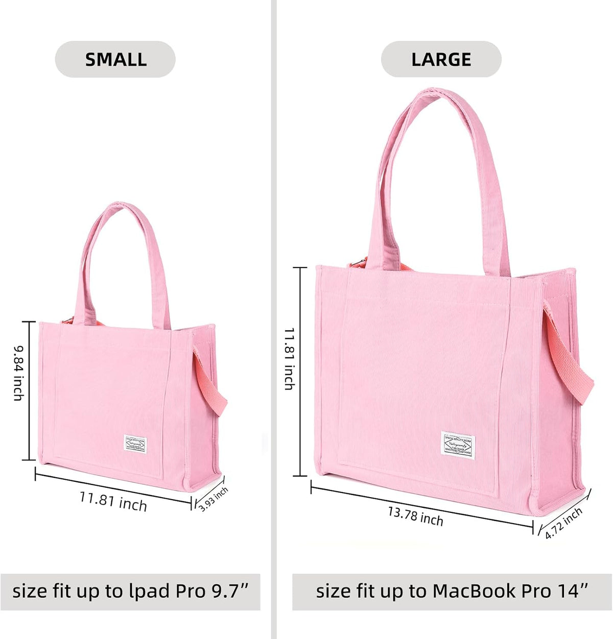 Corduroy Tote Bag for Women Travel Crossbody Bag