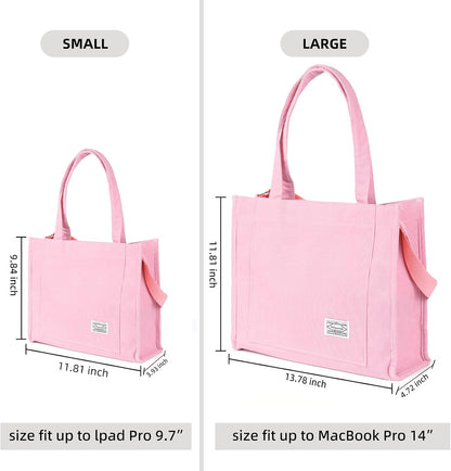 Corduroy Tote Bag for Women Travel Crossbody Bag