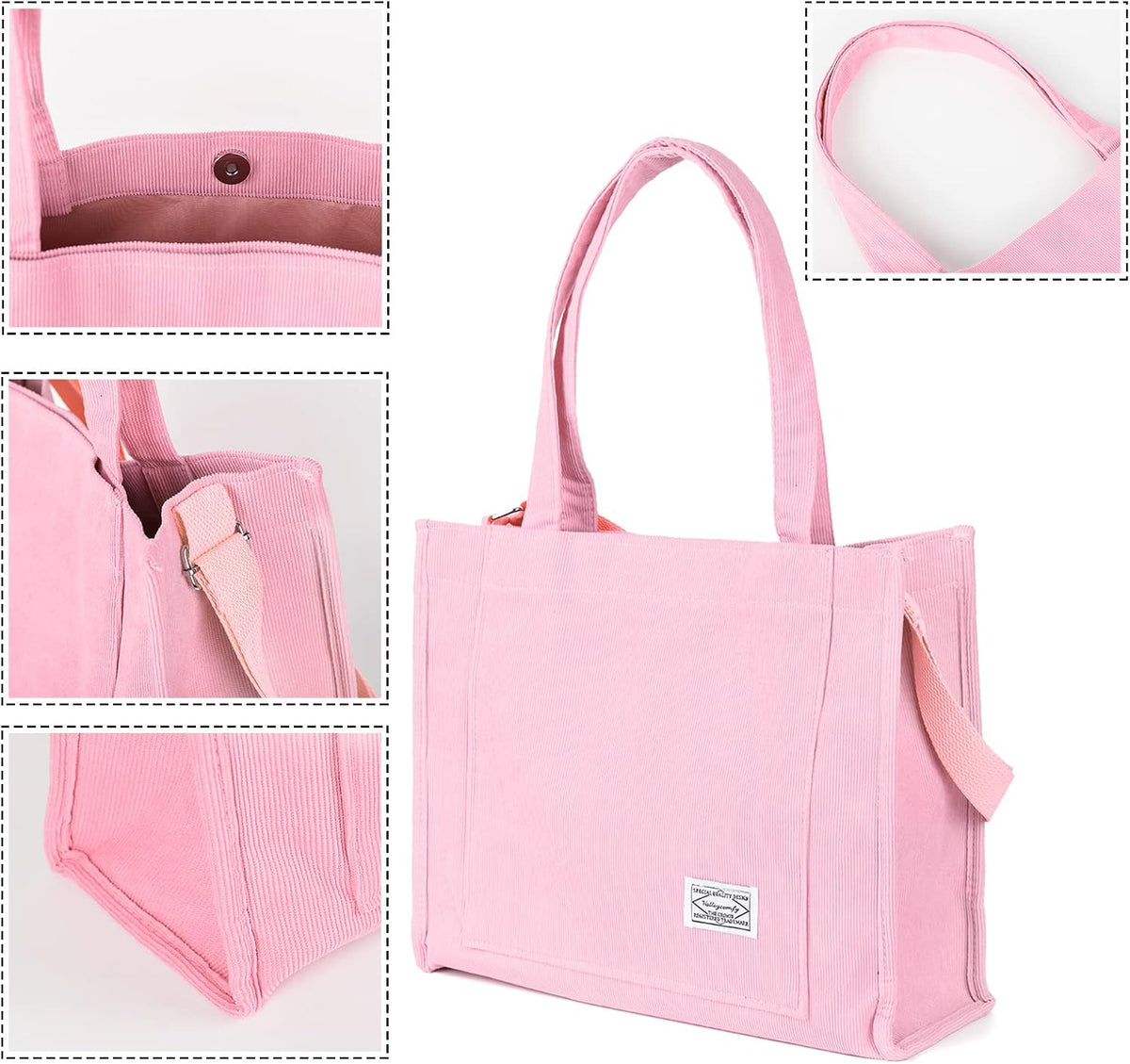 Corduroy Tote Bag for Women Travel Crossbody Bag
