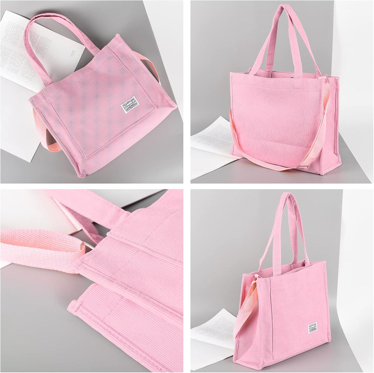 Corduroy Tote Bag for Women Travel Crossbody Bag